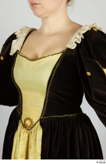  Photos Woman in Historical Dress 59 17th century Historical clothing brown yellow and dress upper body 0002.jpg